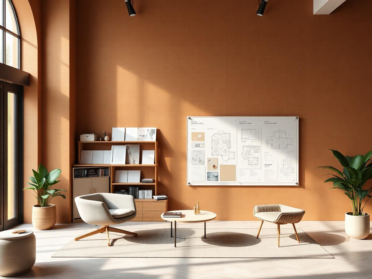 Warm architectural consultation studio in Chennai